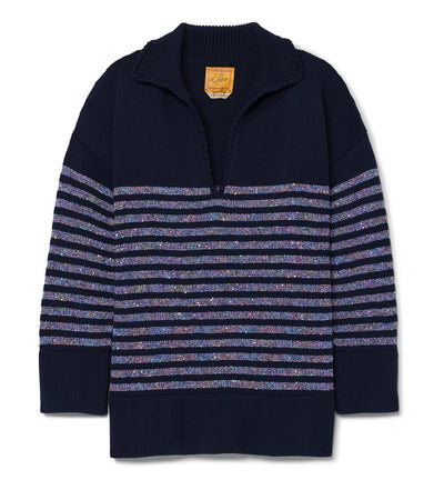 Hadley Striped Polo - Navy