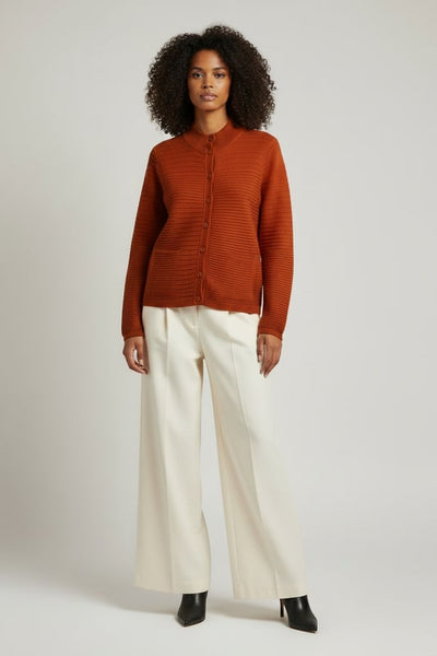 Ripple Stitch Cardi Jacket - Ginger Heather
