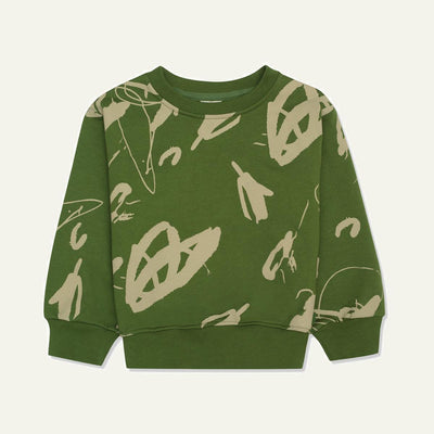 Nature's Canvas Kid Sweatshirt - Jungle Green/multi