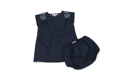 Melinda (Set Blouse + Bloomer) - Navy - Blouse