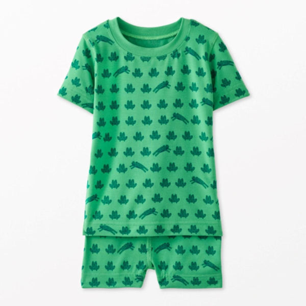Kids Short John Pajama Set In HannaSoft™ - Mini Ribbit - Pajamas