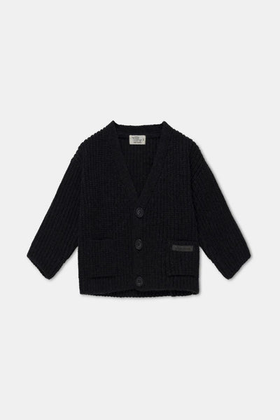 Knit baby cardigan - Dark grey - cardigan - baby