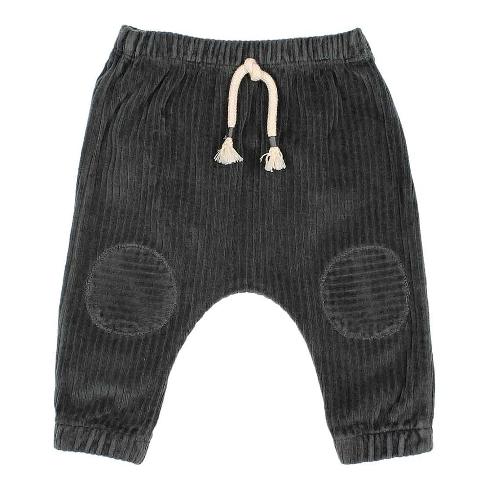 Baby Knit Velour Pants - Antracite