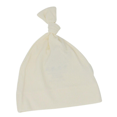 Knot Hat - Whispery White Ribbed - OS - Beanie