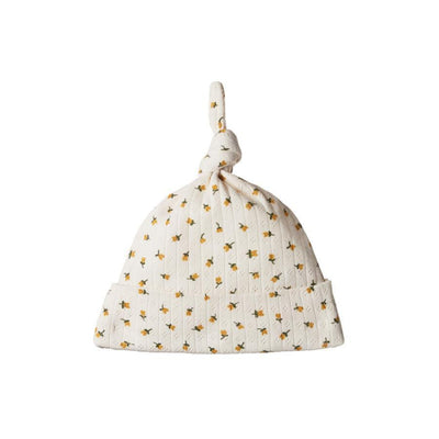 Knotted Beanie Pointelle - Tulip Print - 0-6m - Beanie