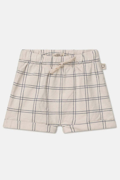 Plaid crepe baby shorts - Ivory