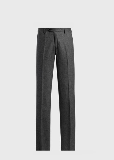 Wool & Cashmere Bone Flannel Trouser - Grey