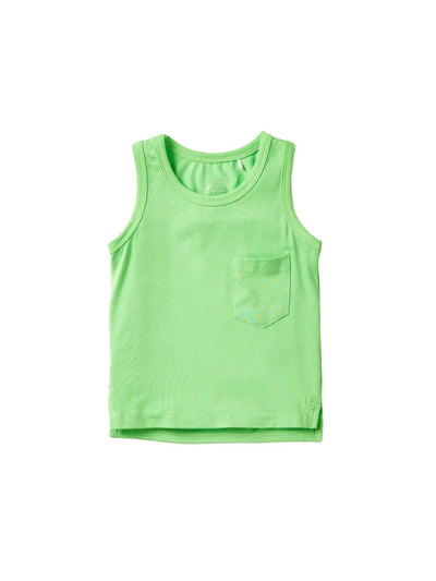 Neon Bamboo Pocket Tank - Green