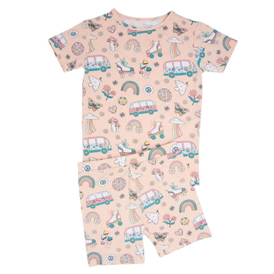 Retro Roller Skates Summer Pajama Set - Groovy Skates
