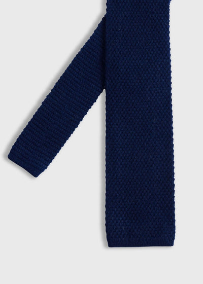 Cashmere Knit Tie - Navy