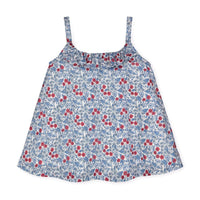 Baby Swing Tank Top - Red and Blue Ditsy Floral