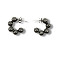 Orbit Bead Hoops - Black