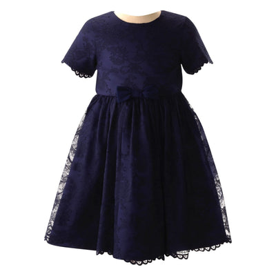 Lace Scalloped Party Dress - Dresses