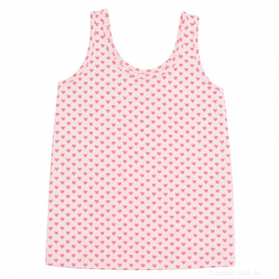 Ladies’ Tank Top - Pink Hearts - Tank Top
