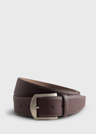 Lagun Grain Leather Belt - Burgundy - Belt