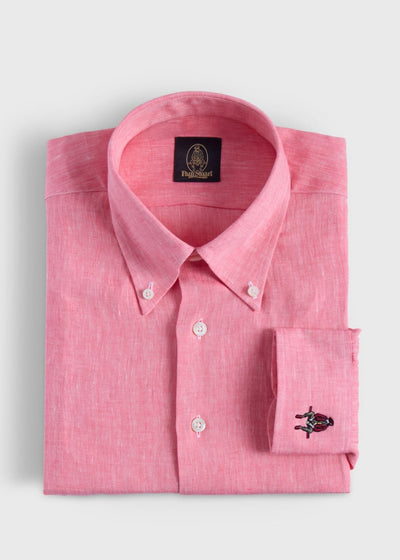 Linen Logo Sport Shirt - Red - Collared Shirt