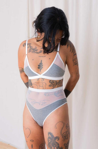 Logan High Cut Bikini - Grey - FINAL SALE - XS - Underwear