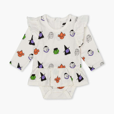 Long Sleeve All Dressed Up Ruffle Bodysuit - Spooky Squad - 0-3m - Bodysuit