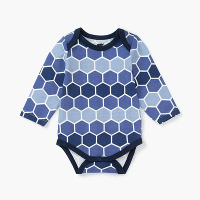 Long Sleeve Jack + Jill Bodysuit - Blue Mosaic Tiles - Bodysuit