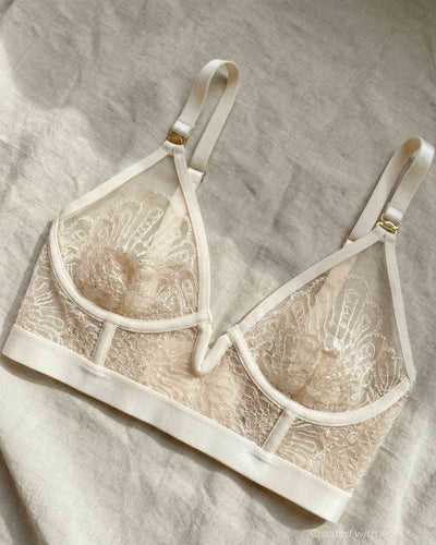 Love Doesn’t Need Approval Longline Triangle Bra - Ivory - Bra