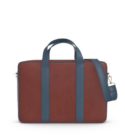 Mosso Briefcase - Cognac/Indigo