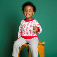 Printed Crewneck Sweatshirt - Candy Cane