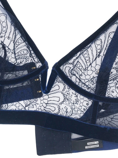 Make It Happen Longline Triangle Bra - Midnight Blue - Bra