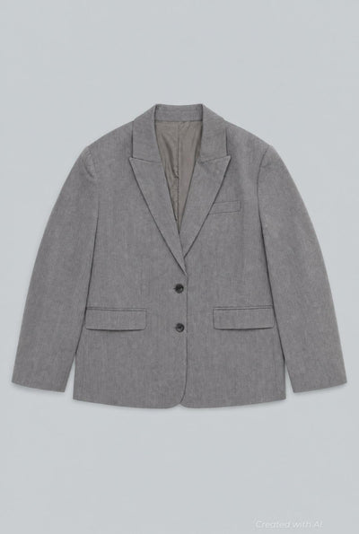 Melange Oversized Blazer - Charcoal - Blazer