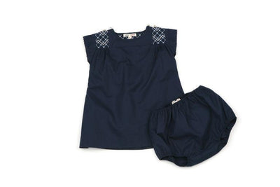 Melinda (Set Blouse + Bloomer) - Navy - Blouse