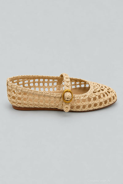 Melody Flats - Natural Raffia - 8 - Flats