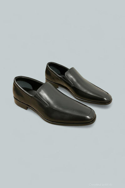 Men’s Albany Slip On Apron Toe Dress Shoes - Black - Loafers