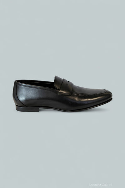 Men’s Aldrin Leather Penny Loafers - Black - Loafers
