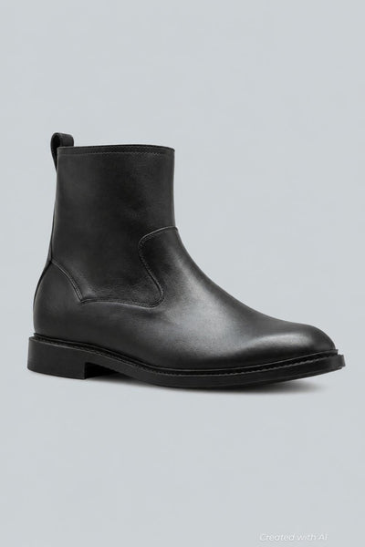 Men’s Allen Edmonds Tompkins Zip-Up Boots - Black Leather - 8.5 D - Boots