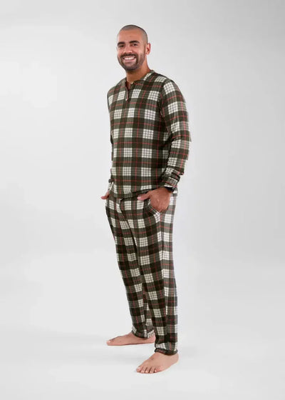 Men’s Henley Top - Winter Plaid - Pajamas