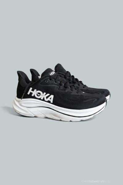 Men’s HOKA Clifton 10 Mens Running Shoes - Black/White - 8 - Sneaker