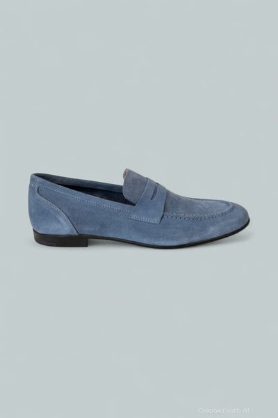 Men’s Lastra Unlined Suede Loafers - Light Blue Suede - 10 - Loafers
