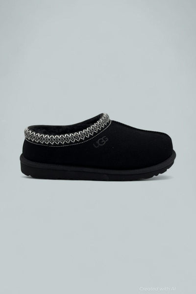 Men’s Tasman II Suede & Shearling Slippers - Black - 7 - Loafers