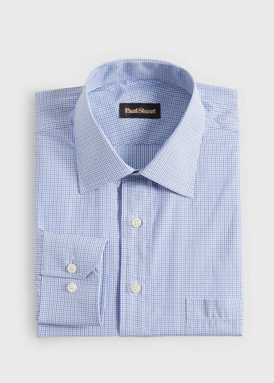 Micro Graph Check Dress Shirt - Blue - Dress Shirt