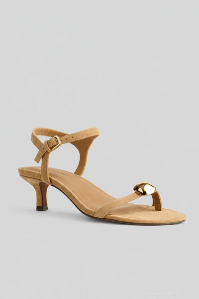 Mila Kitten Heel Sandals - Field Khak - 9 - Flip Flops