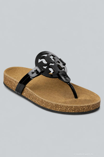 Miller Cloud Sandal - Perfect Black/ Natural - 9 - Sandal