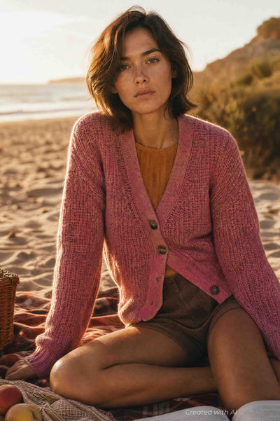 Mireille Cardigan - Pink - Cardigan
