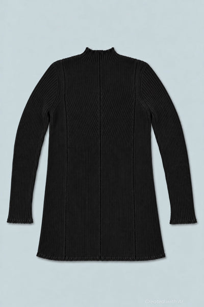 Mock Neck Sweater - Black - Mockneck