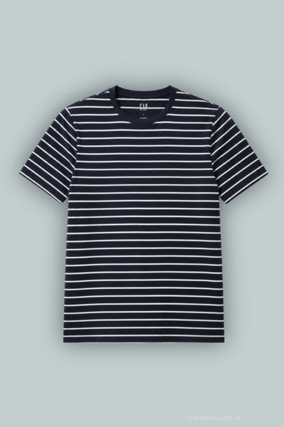 Modern Crewneck T-Shirt - Black/White - Large - T-shirt
