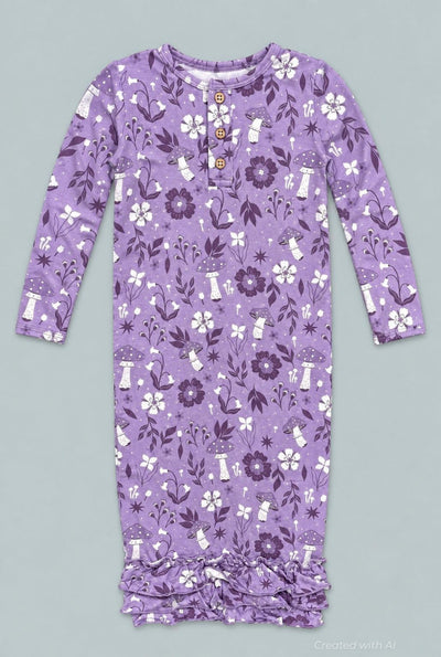 Mushroom Floral Ruffle Gown - Meadow - OS - Gown