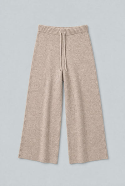 Wide Leg Sweater Pants - Oatmeal