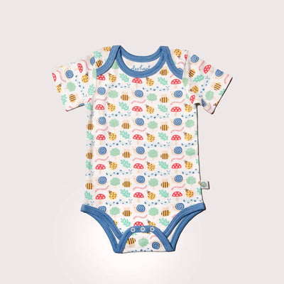 Grow With Me-short Sleeved Onesie - Busy Garden