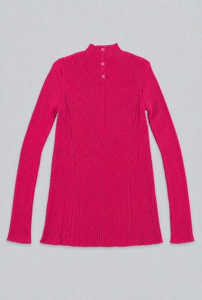 Mock Neck Sweater - Hot Pink
