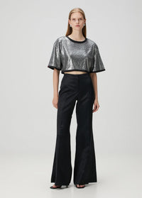 Shiny Woven Pant - Black