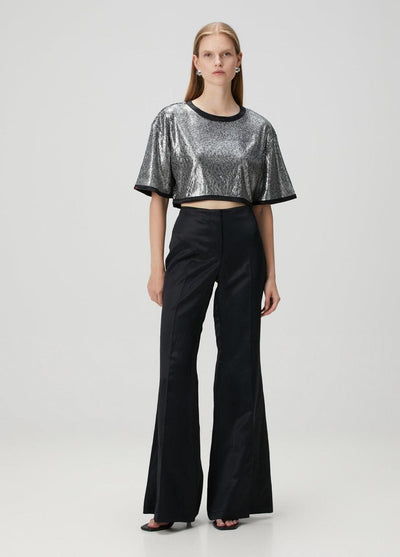 Shiny Woven Pant - Black