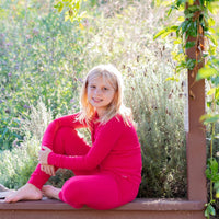 Big Kid Long John - Ruby Red Ribbed